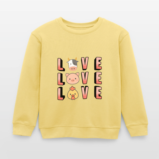 Love Love Love Organic Sweatshirt Kids - Gelb Viva