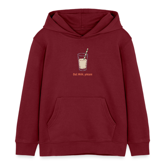 Oat Milk Please Organic Hoodie Kids - Burgunderrot