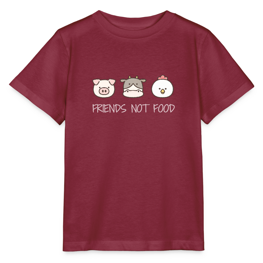Friends Not Food Organic T-Shirt Kids - Burgunderrot