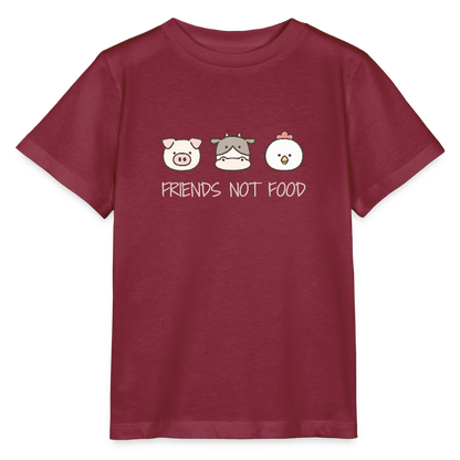 Friends Not Food Organic T-Shirt Kids - Burgunderrot