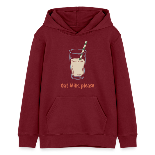 Oat Milk Please Organic Hoodie Teenager - Burgunderrot