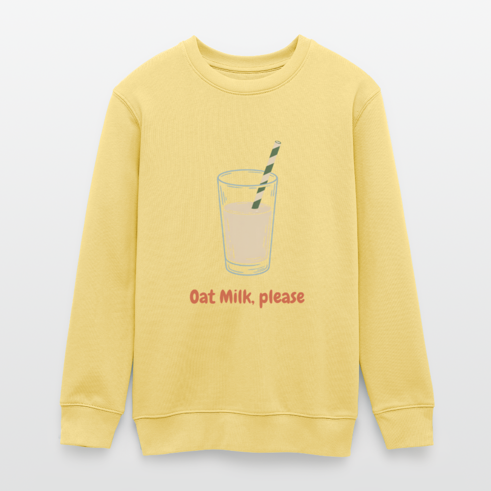 Oat Milk Please Organic Sweatshirt Teenager - Gelb Viva