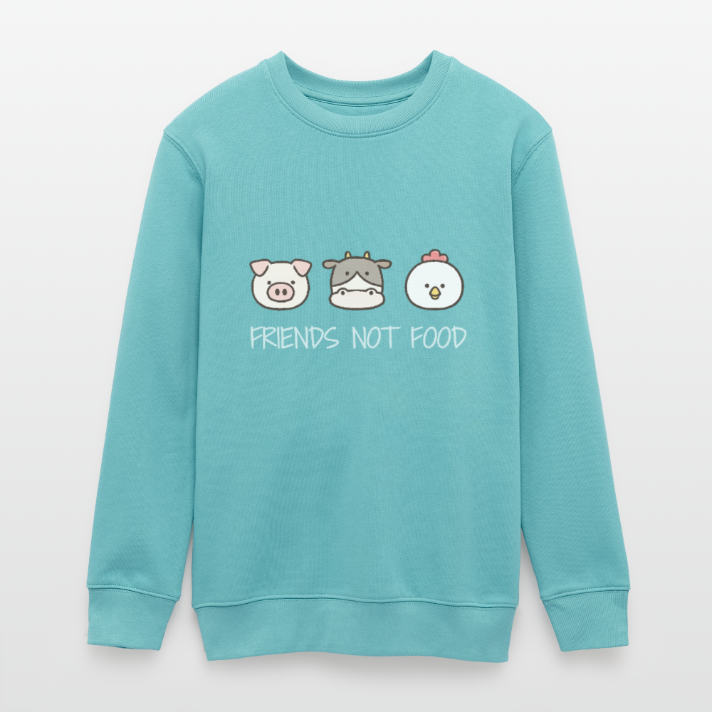 Friends Not Food Organic Sweatshirt Teenager - Pastelltürkis