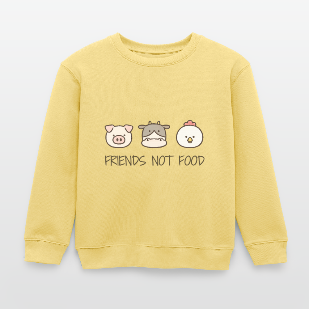 Friends Not Food Organic Sweatshirt Kids - Gelb Viva