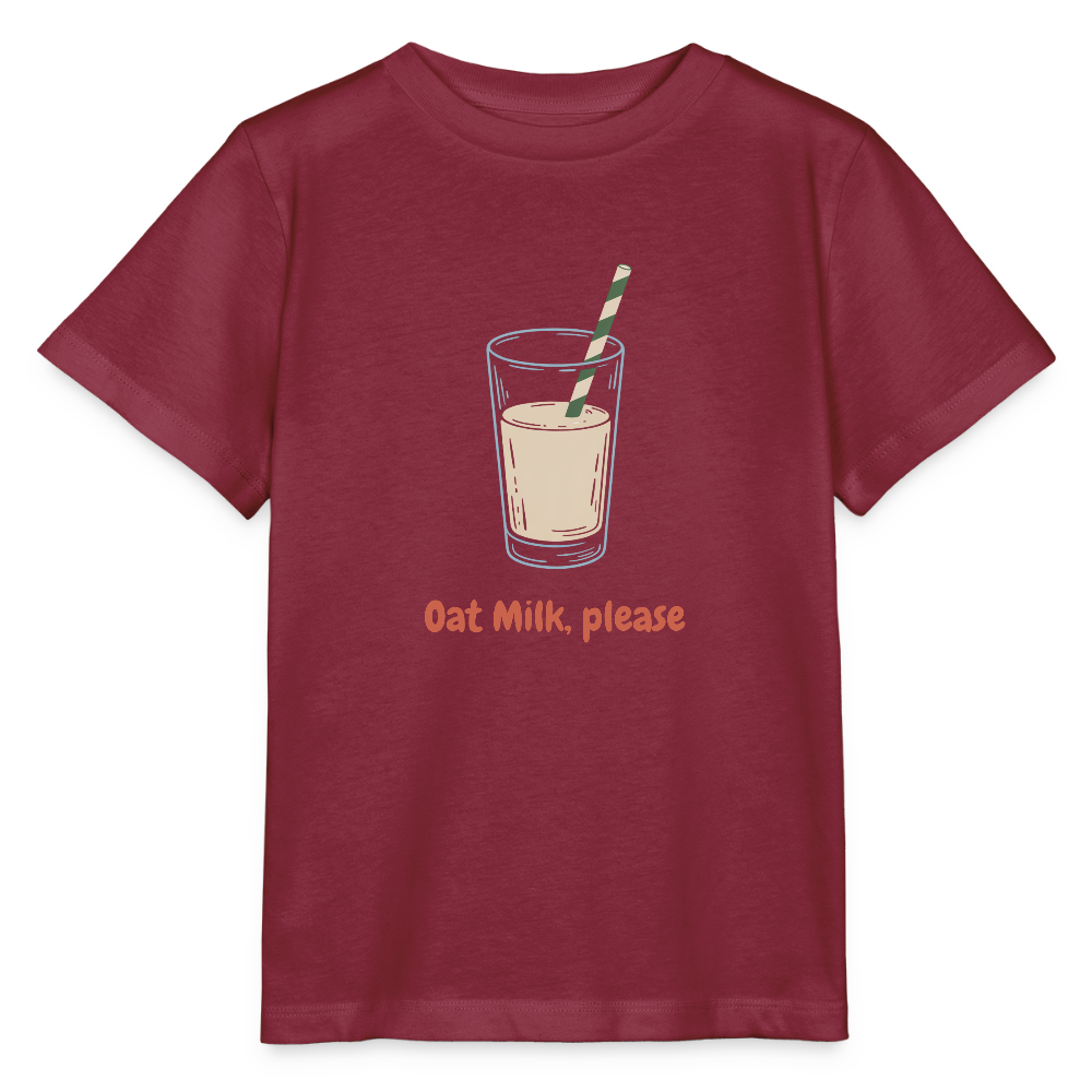 Oat Milk Please Organic T-Shirt Kids - Burgunderrot