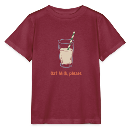 Oat Milk Please Organic T-Shirt Kids - Burgunderrot