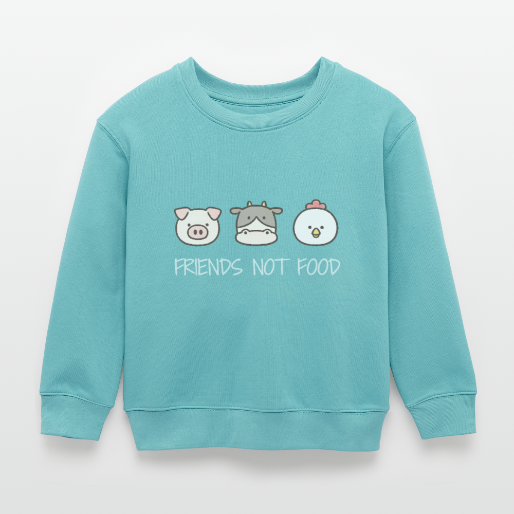 Friends Not Food Organic Sweatshirt Kids - Pastelltürkis