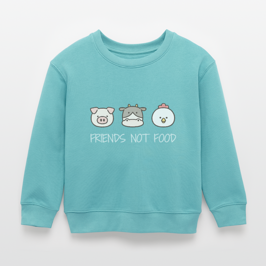 Friends Not Food Organic Sweatshirt Kids - Pastelltürkis