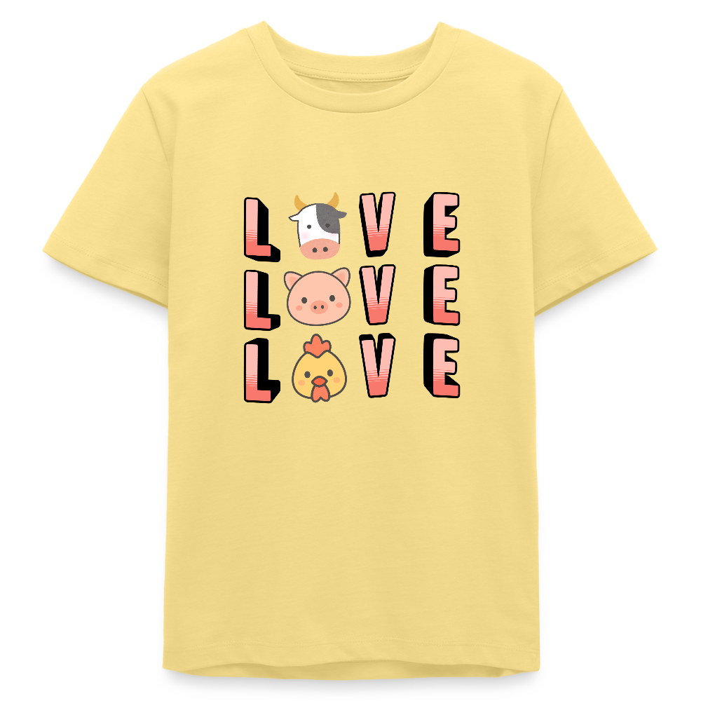 Love Love Love Organic T-Shirt Teenager - Gelb Viva