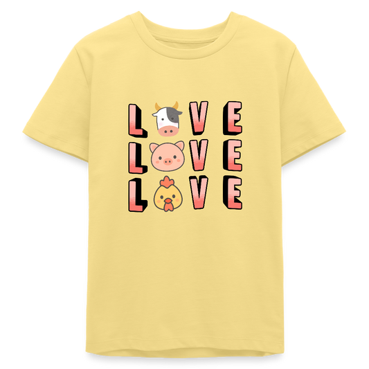 Love Love Love Organic T-Shirt Teenager - Gelb Viva