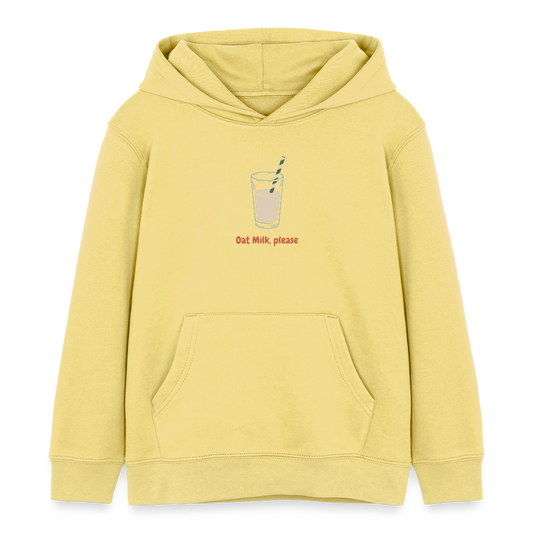 Oat Milk Please Organic Hoodie Kids - Gelb Viva 