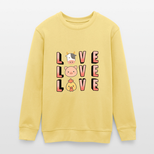 Love Love Love Organic Sweatshirt Teenager - Gelb Viva