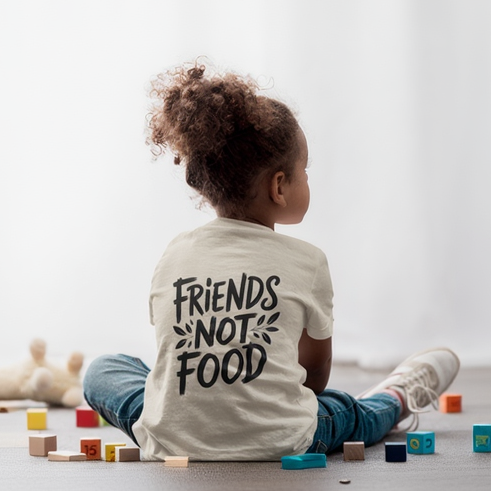 Friends Not Food Pig Stick Organic T-Shirt Kids